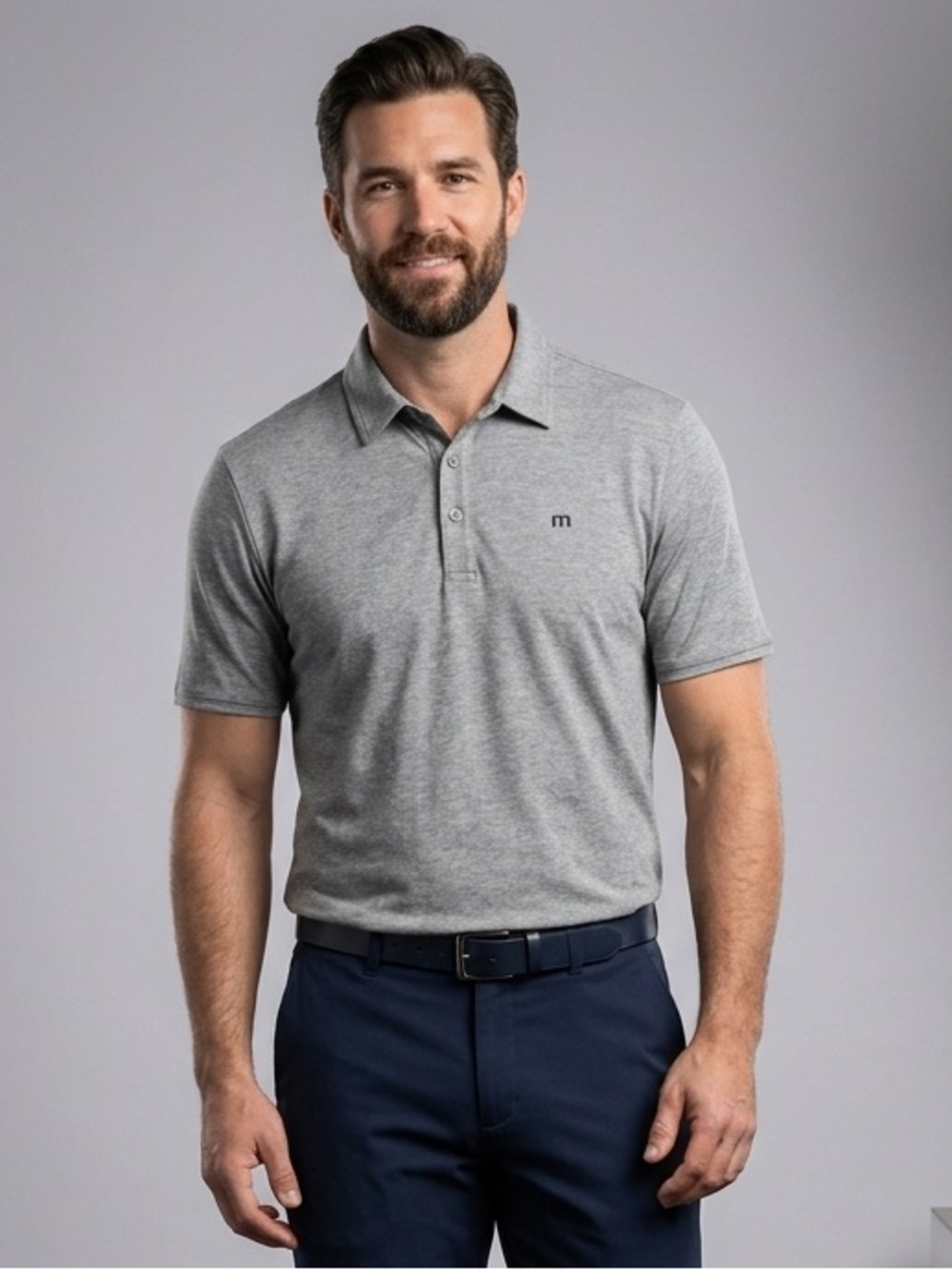 Travis Matthew Men's Grey‎ Performance Polo Golf Shirt. Medium.